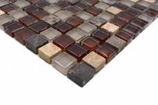 Hand-painted mosaic tile Tile backsplash Translucent brown Glass mosaic Crystal stone brown BATH WC Kitchen WALL MOS92-1304_m