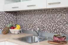 Hand-painted mosaic tile Tile backsplash Translucent brown Glass mosaic Crystal stone brown BATH WC Kitchen WALL MOS92-1304_m