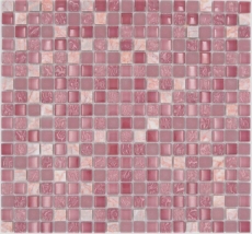 Hand-painted mosaic tile Translucent pink glass mosaic Crystal stone pink BATH WC Kitchen WALL MOS92-1002_m