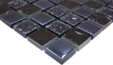 Hand-painted mosaic tile Translucent gray black Glass mosaic Crystal stone gray black MOS82-0208_m