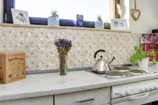Hand sample mosaic tile Tile backsplash self-adhesive travertine natural stone beige combination travertine beige MOS200-4CM14_m