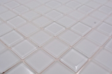 Hand sample mosaic tile Tile backsplash self-adhesive Translucent white Glass mosaic Crystal white matt white MOS200-4CM20_m