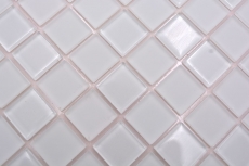 Hand sample mosaic tile Tile backsplash self-adhesive Translucent white Glass mosaic Crystal white matt white MOS200-4CM20_m