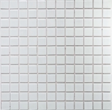 Hand sample mosaic tile Tile backsplash self-adhesive Translucent white Glass mosaic Crystal white matt white MOS200-4CM20_m