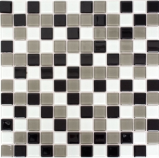 Hand sample mosaic tile Tile backsplash self-adhesive Translucent brown black white Glass mosaic Crystal brown black white MOS200-4CM30_m