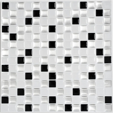 Hand pattern mosaic tile tile backsplash self-adhesive vinyl foil vinyl silver black white vinyl squares black and white steels 4 pack MOSVinyl-24082_m