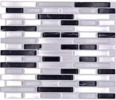 Hand pattern mosaic tile tile mirror self-adhesive vinyl foil vinyl silver black vinyl Midnight Marble Dream 4-pack MOSVinyl-24050_m
