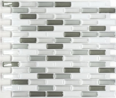 Hand pattern mosaic tile tile mirror self-adhesive vinyl foil vinyl silver white vinyl gray silver oblong 4-pack MOSVinyl-24086_m