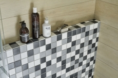 Hand sample ceramic mosaic tile backsplash antique white gray anthracite wall tile kitchen bathroom tile MOS14-0123_m