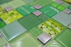 Hand pattern transparent crystal mosaic glass mosaic silver green wall tile backsplash kitchen shower bathroom MOS88-0517_m