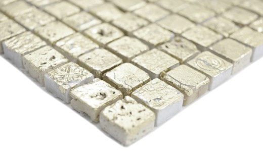 Hand-painted mosaic stone resin gold wall tile backsplash kitchen bathroom MOS88-0707_m