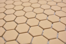 Hand pattern ceramic mosaic hexagon ochre orange R10B shower tray floor tile mosaic tile kitchen bathroom floor MOS11H-1208-R10_m
