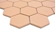 Hand pattern ceramic mosaic hexagon ochre orange R10B shower tray floor tile mosaic tile kitchen bathroom floor MOS11H-0808-R10_m