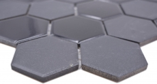 Hand pattern ceramic mosaic hexagon black glossy R10B shower tray floor tile mosaic tile kitchen bathroom floor MOS11H-0311-R10_m