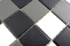 Hand-painted mosaic tile SLIDING SLIDING SAFE black white gray metal MOS14-2213-R10_m