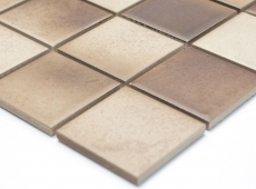 Hand-painted mosaic tile ceramic BROWN BEIGE MIX SLIPPING SLIPPROOF MOS16-1211-R10_m