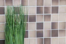 Hand-painted mosaic tile ceramic BROWN BEIGE MIX SLIPPING SLIPPROOF MOS16-1211-R10_m