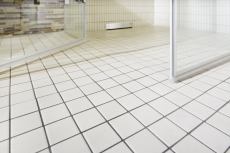 Hand-painted mosaic tile ceramic light beige magnolia unglazed RUTSCHEMMEND MOS14B-1211-R10_m