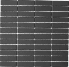 Hand pattern mosaic tile ceramic rods black unglazed shower tray floor tile MOS24B-0310-R10_m