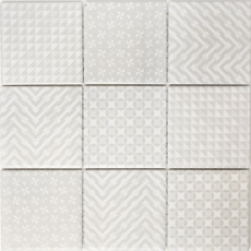 Retro vintage ceramic gray Geo Grey MOS22B-1402_f | 10 mosaic mats