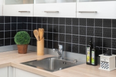Retro vintage mosaic tile splashback kitchen splashback black Spirit black MOS22B-1403_f | 10 mosaic mats