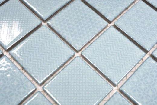 Mosaic tiles TURQUOISE AQUA BLUE LIGHT BATHROOM pool tile backsplash kitchen wall MOS16-0402_f | 10 mosaic mats