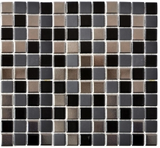 Mosaic tiles ceramic black silver anthracite chrome kitchen splashback MOS18-0317_f | 10 mosaic mats