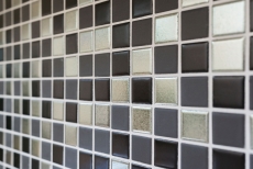 Mosaic tiles ceramic black silver anthracite chrome kitchen splashback MOS18-0317_f | 10 mosaic mats