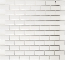 Mini Metro Subway mosaic tiles ceramic WHITE tile backsplash kitchen MOS26-0102_f | 10 mosaic mats
