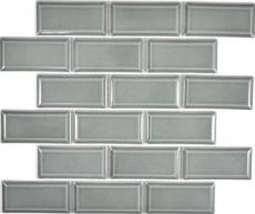 Metro Subway mosaic tiles ceramic gray green tile backsplash kitchen wall MOS26M-0218_f | 10 mosaic mats