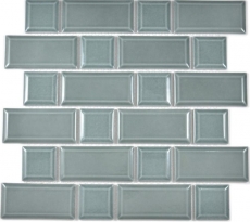 Metro Subway mosaic tiles ceramic tile backsplash kitchen wall petrol MOS26WM-0218_f | 10 mosaic mats