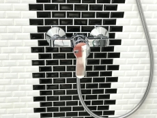 Mini Metro Subway mosaic tiles ceramic black tile backsplash kitchen MOS26-0302_f | 10 mosaic mats