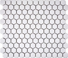 Mosaic tiles ceramic hexagon white glossy tile backsplash kitchen MOS11A-0102_f | 10 mosaic mats