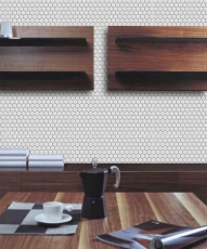 Mosaic tiles ceramic hexagon white glossy tile backsplash kitchen MOS11A-0102_f | 10 mosaic mats