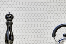 Mosaic tiles ceramic hexagon white matt wall shower tile mirror wall tiles MOS11A-0111_f | 10 mosaic mats