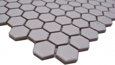 Mosaic tiles ceramic hexagon white matt wall shower tile mirror wall tiles MOS11A-0111_f | 10 mosaic mats