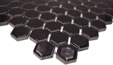 Mosaic tiles ceramic hexagon black glossy wall tiles bathroom tile MOS11A-0302_f | 10 mosaic mats