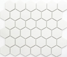 Mosaic tiles ceramic hexagon white matt wall tiles bathroom tile MOS11B-0111_f | 10 mosaic mats