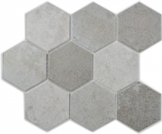 Mosaic tiles ceramic gray hexagon cement kitchen tile WC bathroom tile MOS11F-0204_f | 10 mosaic mats