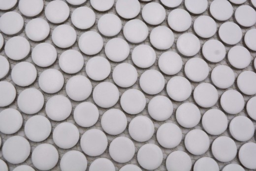 Button mosaic LOOP round mosaic white matt wall kitchen shower BAD MOS10-0111_f | 10 mosaic mats