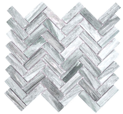 Mosaic tile ceramic herringbone stone effect gray tile backsplash MOS24-SO32_f | 10 mosaic mats