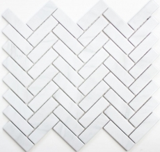 Mosaic tile ceramic herringbone stone effect white tile backsplash kitchen MOS24-SO10_f | 10 mosaic mats
