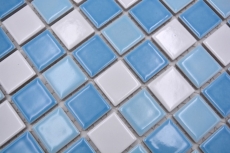 Swimming pool mosaic mosaic tile ceramic blue white glossy kitchen splashback MOS18-0407_f
