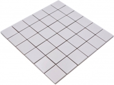 Mosaic tile ceramic white matt tile mirror bathroom wall MOS16B-0111_f