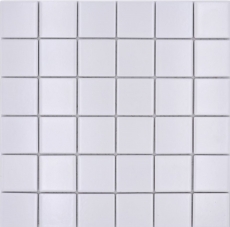 Mosaic tile ceramic white matt tile mirror bathroom wall MOS16B-0111_f