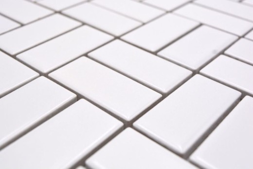 Mosaic tile ceramic windmill white matt bathtub cladding MOS24-CWM07WM_f