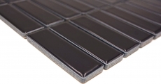 Mosaic tile ceramic rods black glossy kitchen splashback MOS24-0302_f