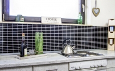 Mosaic tile ceramic rods black glossy kitchen splashback MOS24-0302_f
