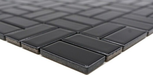 Mosaic tile ceramic windmill black glossy tile WC bathroom tile MOS24-CWM8BG_f