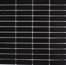 Mosaic tile ceramic rods black matt mosaic wall kitchen splashback MOS24-0311_f
